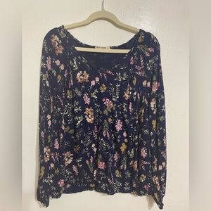 Ruff Hewn navy floral top